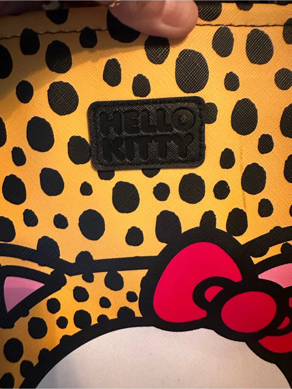 Hello Kitty Yellow and Black Cheetah Print laptop / tote bag- very big